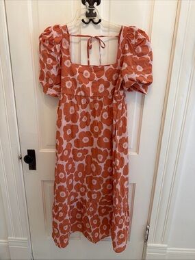 Jacquie The Label Floral Maxi Dress Size Medium Coral & Pink